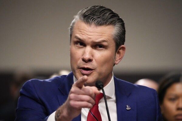 Pete Hegseth during a hearing in Washington 2025