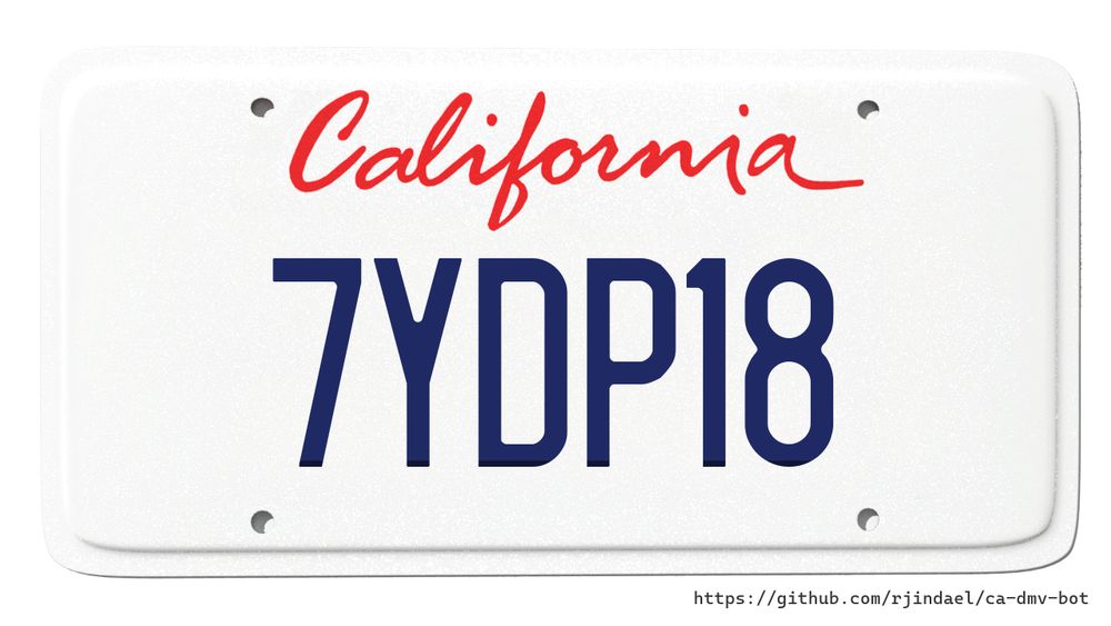 California license plate with text "7YDP18".