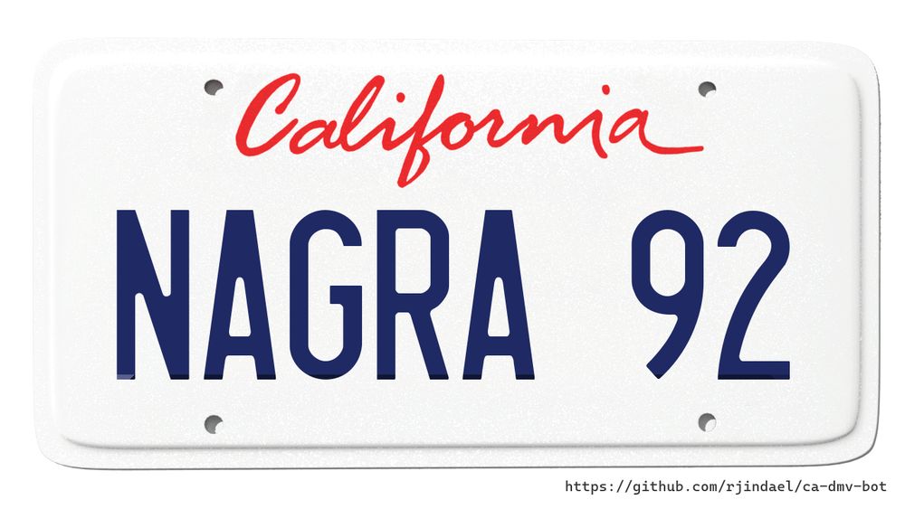 California license plate with text "NAGRA 92".