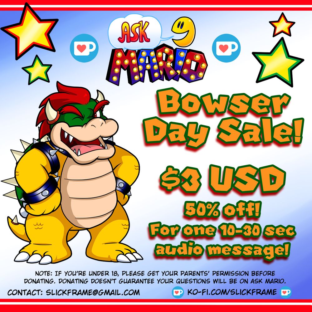Bowser standing confidently as he shares his epic sale!