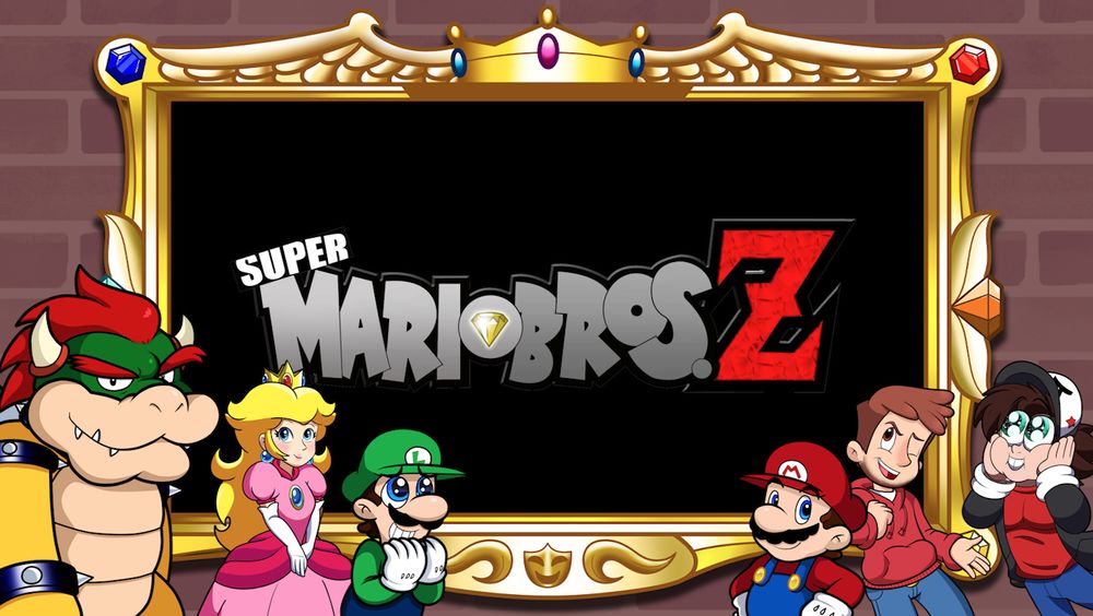 Bowser, Peach, and Mario look at the viewers with a smile, while Slick tries (and fails) to look cool, while Luigi and Jay are enamored by their favorite thing ever.