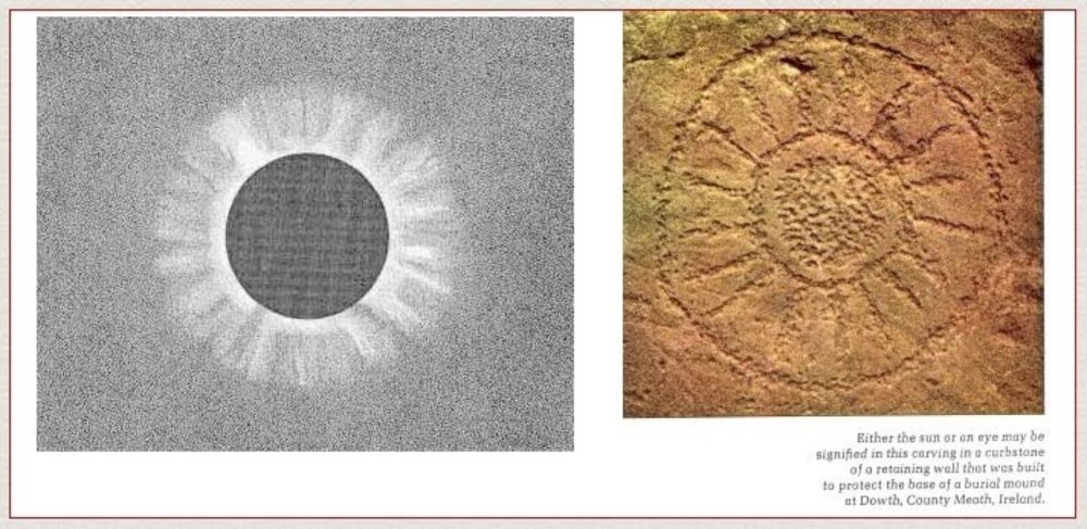 Four Of The Rayed Sun Symbols Carved Into Dowth's "Stone Of The Seven Suns" Compare Well To Certain 19th Century Astronomical Drawings Of Total Solar Eclipses