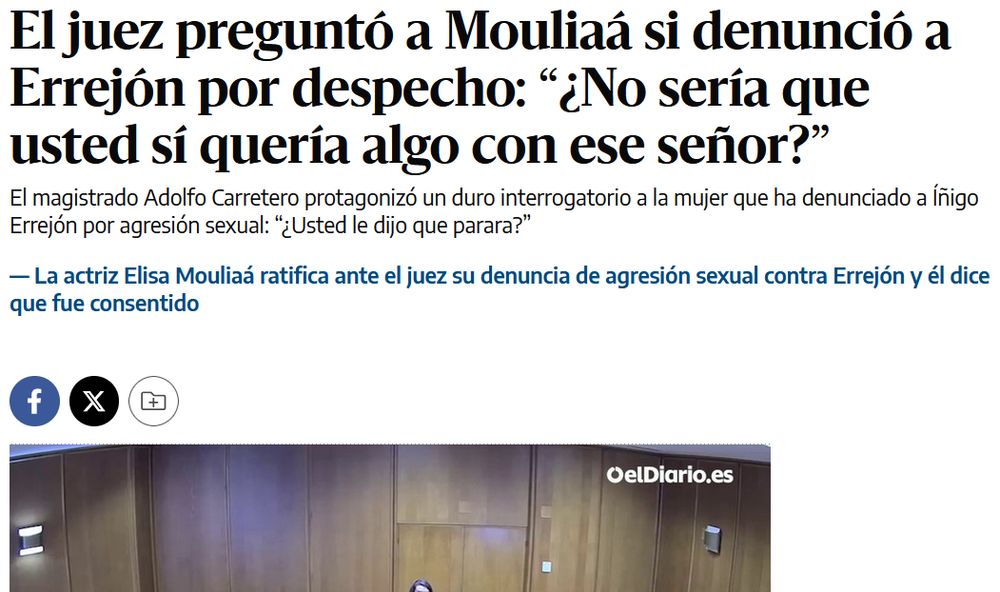 El juez preguntó a Mouliaá si denunció a Errejón por despecho: “¿No sería que usted sí quería algo con ese señor?”

El magistrado Adolfo Carretero protagonizó un duro interrogatorio a la mujer que ha denunciado a Íñigo Errejón por agresión sexual: “¿Usted le dijo que parara?”
