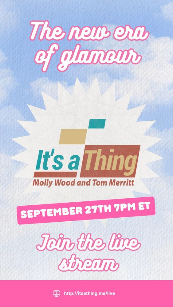An invite to the podcast live stream for It's a Thing on September 27th at 7pm ET.