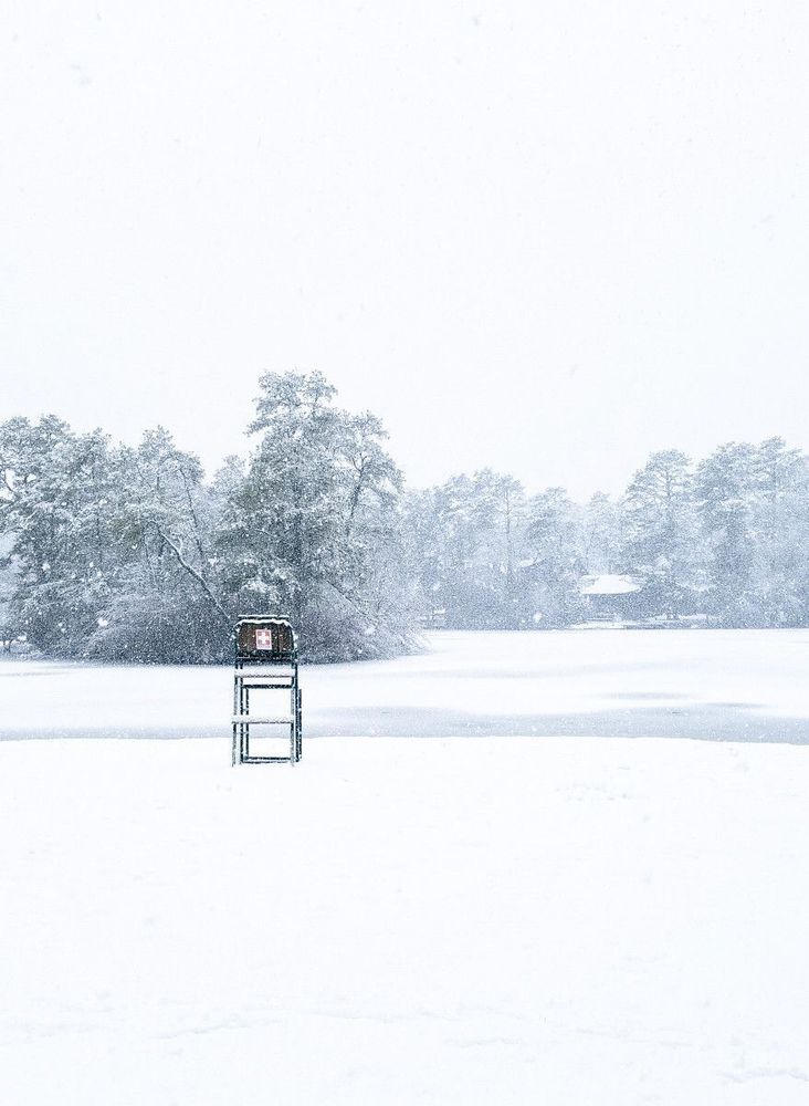 Lifeguard chair in snow