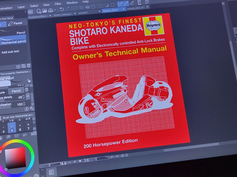 A Haynes technical manual (automotive repar) for Shotaro Kaneda's motorcycle from the movie/Manga "Akira"