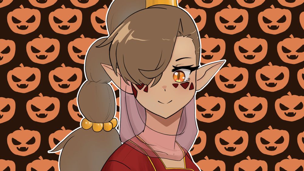 head shot of an anime girl genie halloween