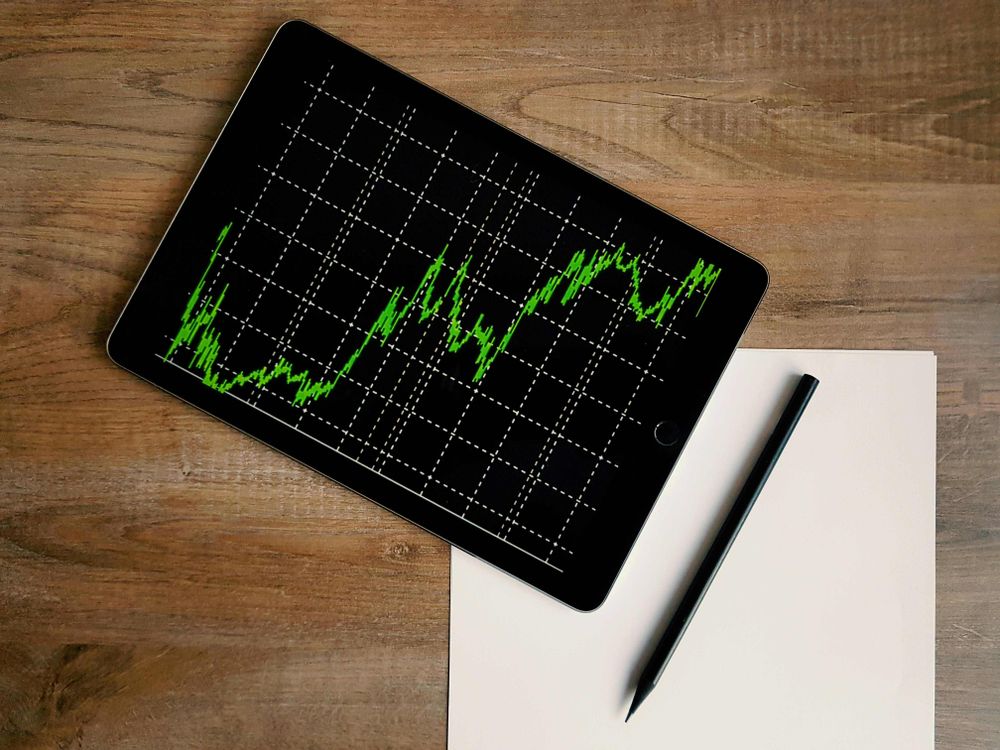 Graph on display on an ipad.