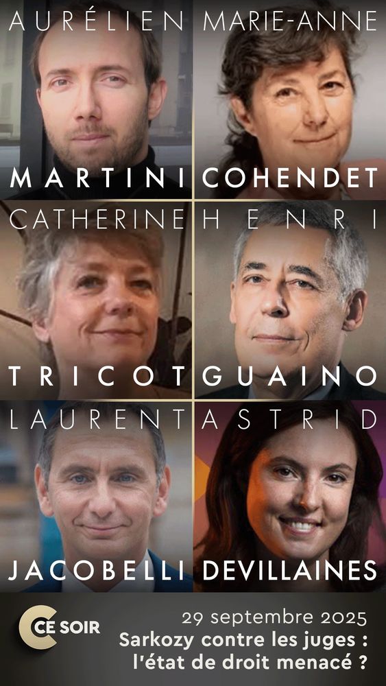 Les invités du lundi 29 septembre 2025 : 
▶︎ Aurélien MARTINI Secrétaire général adjoint de l'Union syndicale des magistrats
▶︎ Astrid de VILLAINES Journaliste, productrice de L'Esprit public
▶︎ Henri GUAINO Ancien conseiller spécial de Nicolas Sarkozy
▶︎ Laurent JACOBELLI Député RN de Moselle, vice-président du groupe RN à l'Assemblée
▶︎ Catherine TRICOT Directrice de la revue Regards
▶︎ Marie-Anne COHENDET Constitutionnaliste, professeure agrégée de droit à La Sorbonne