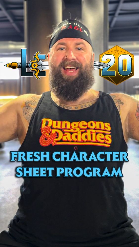 Jay’s video showing his new health and fitness program for D&D players; the fresh character sheet transformation program.