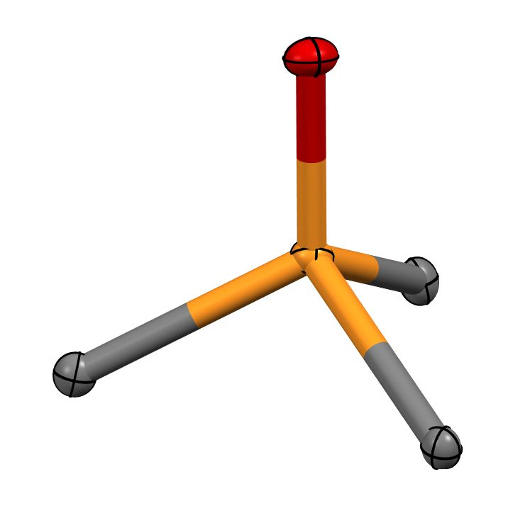 A phosphine oxide fragment of a crystal structure.
