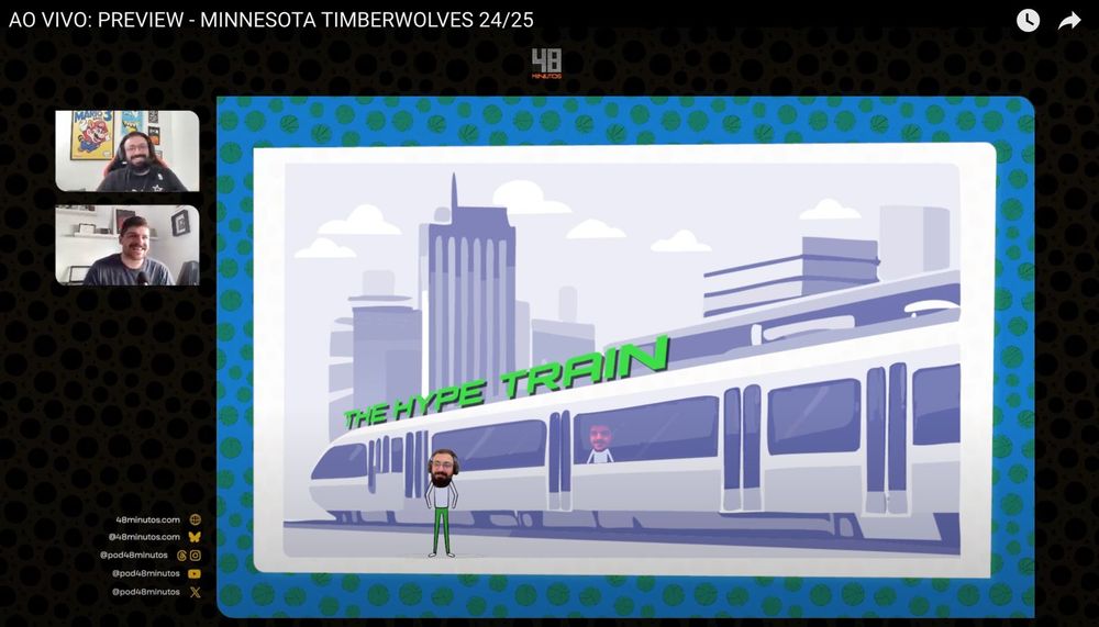 Boneco de Pedro Galindo embarca no hype train do Minnesota Timberwolves, sob o olhar do boneco de João Lima, com belas calças verdes slim fit.