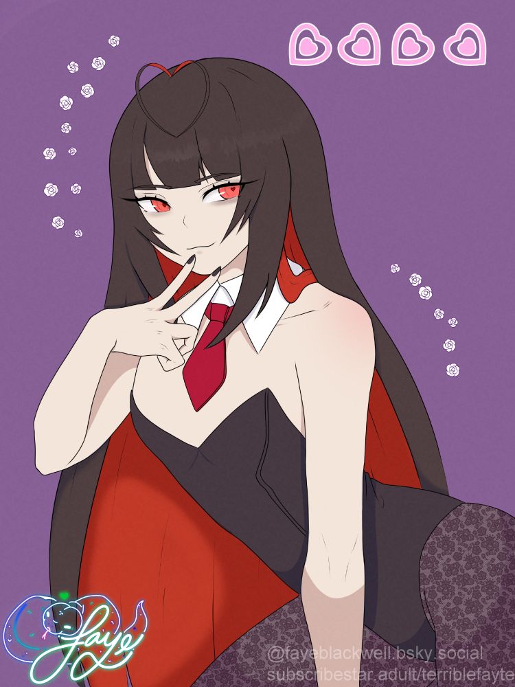 Bluesky user Kishgull's oc Rui in a bunny suit 