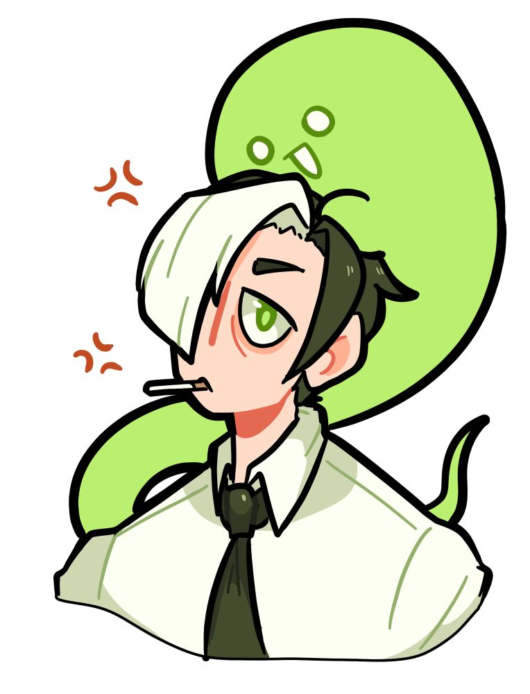 Drawing of Ghost holding dukes head and him being very irritated by it