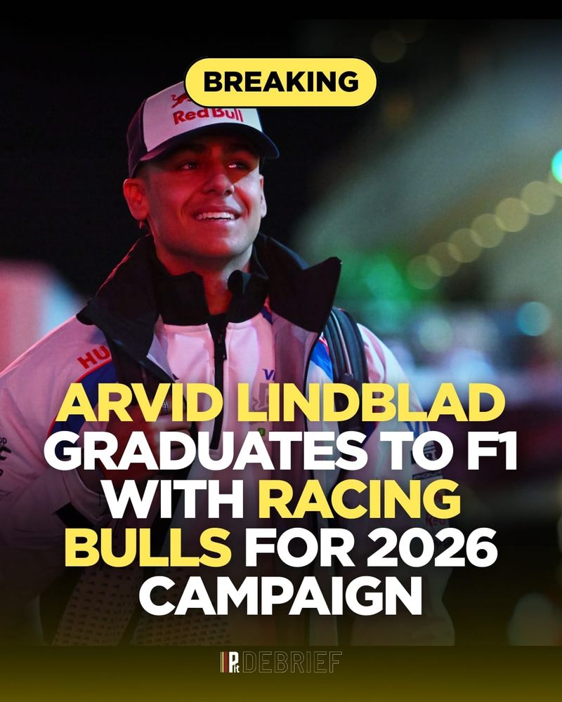 Arvid Lindblad graduates to F1 with Racing Bulls for 2026 campaign.