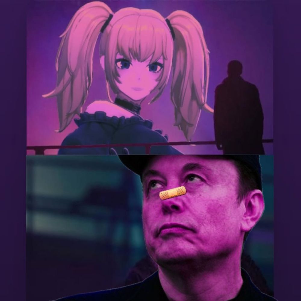 Elon and his anime waifu in blade runner 