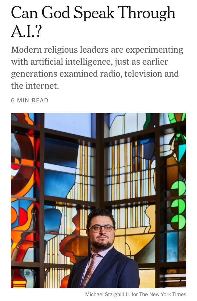 NYT headline: CAN GOD SPEAK THROUGH A.I.?