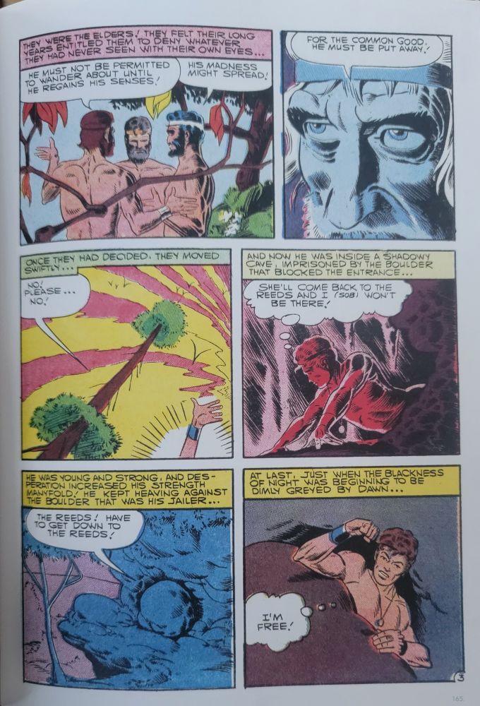 so dude's buddies are like, welp, he's definitely crazy, let's wall him up in a cave for his own good. but dude knows the clock is ticking! so bam! he busts out of the cave just as the morning sun is rising!! 