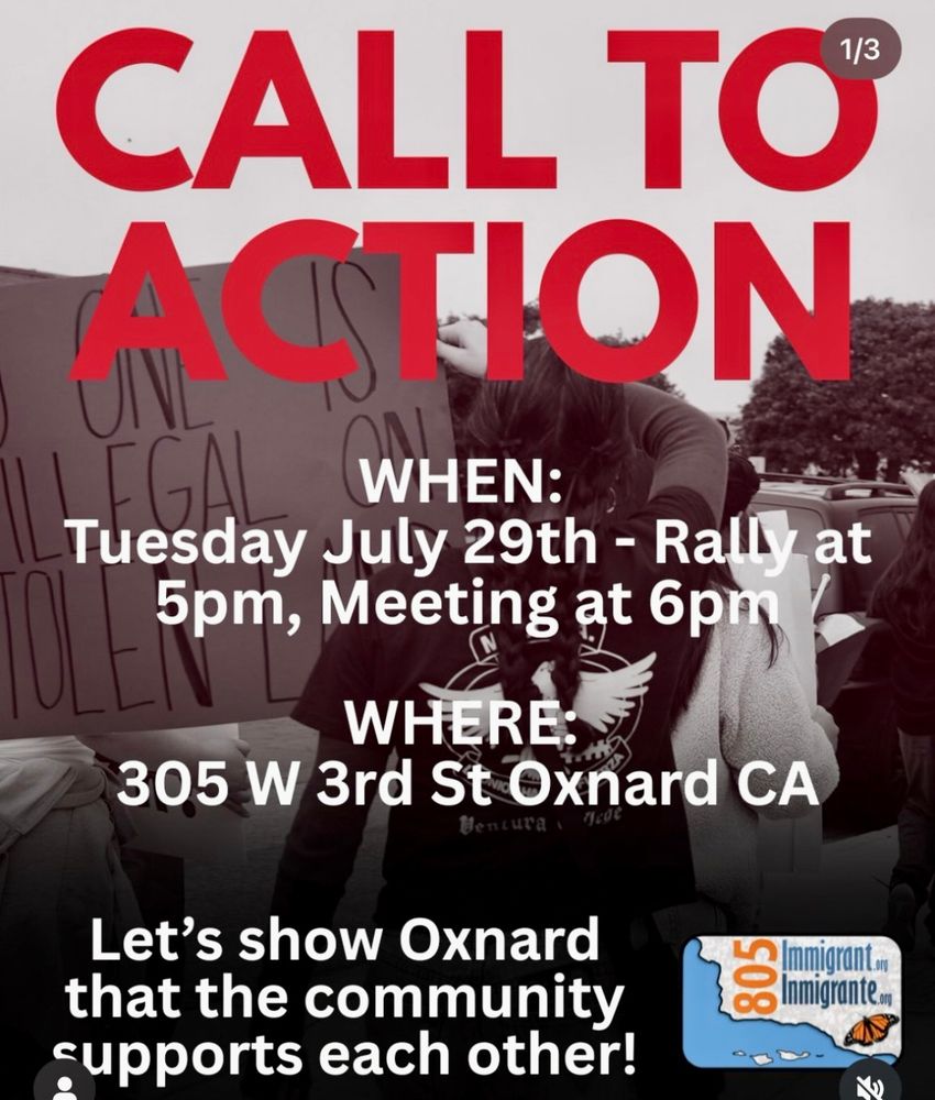 📢 CALLTO ACTION

WHEN:
Tuesday July 29th - Rally at 5pm, Meeting at 6pm

WHERE:
305 W 3rd St Oxnard CA

Let's show Oxnard that the community supports each other!