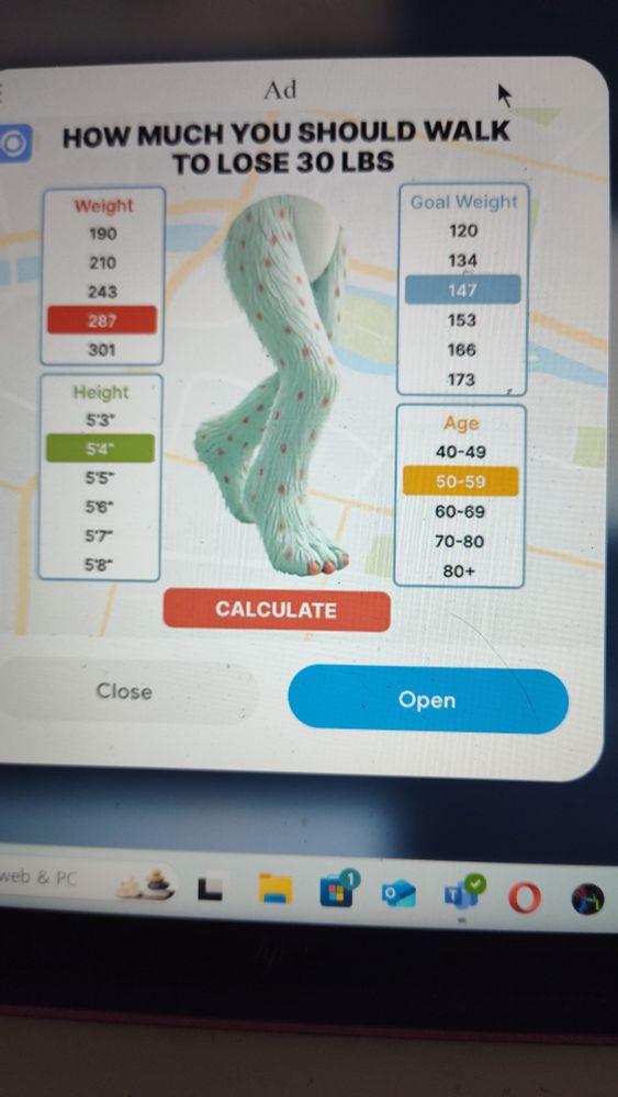 It's a walking weight loss ad but they're featuring furry clawed ties, seafoam green fur, and mustard yellow polka dots. 