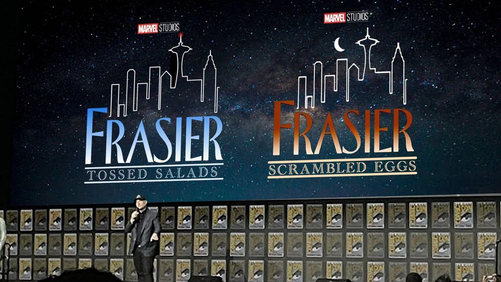 Kevin Feige announcing Marvel Studios' "Frasier: Tossed Salads" and Marvel Studios' "Frasier: Scrambled Eggs"