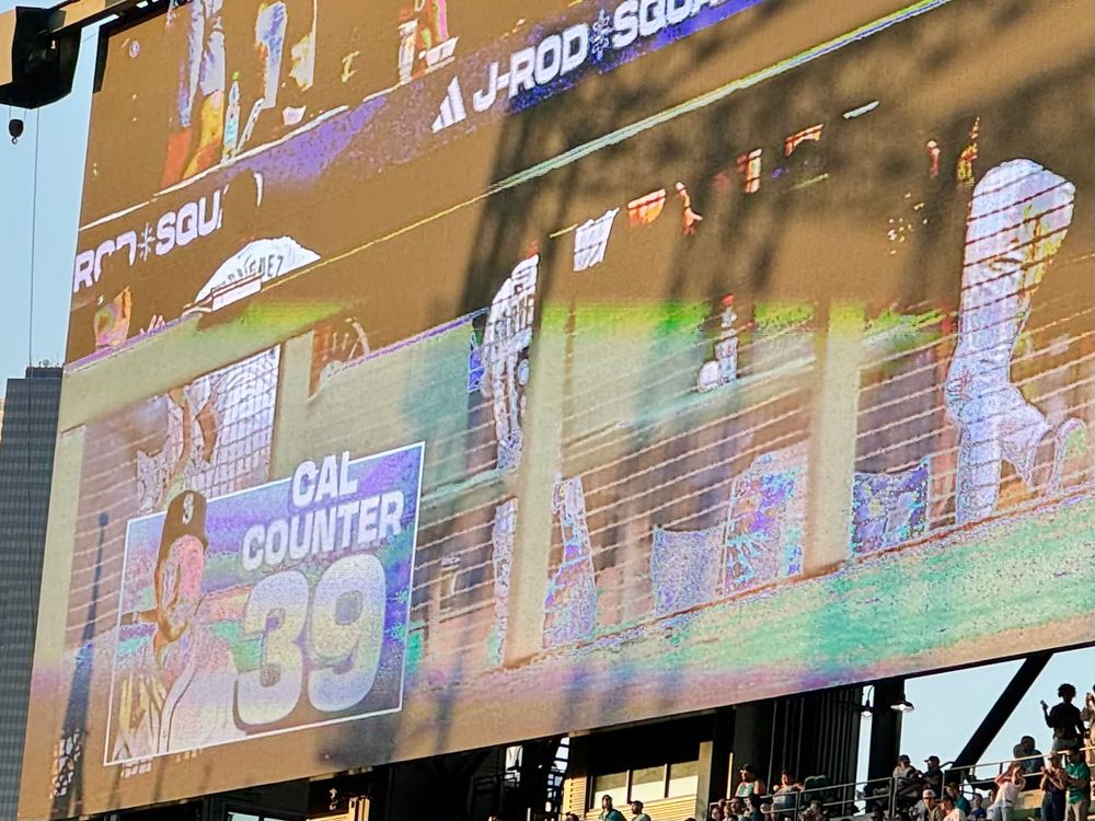 A Jumbotron showing “Cal Counter: 39”