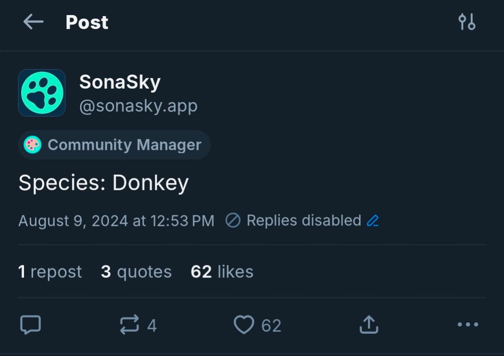 SonaSky "Donkey" post