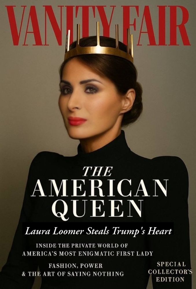 Vanity Fair Magazine with Laura Loomer wearing a gold crown on the cover. AMERICAN QUEEN Laura Loomer Steals Trump's Heart