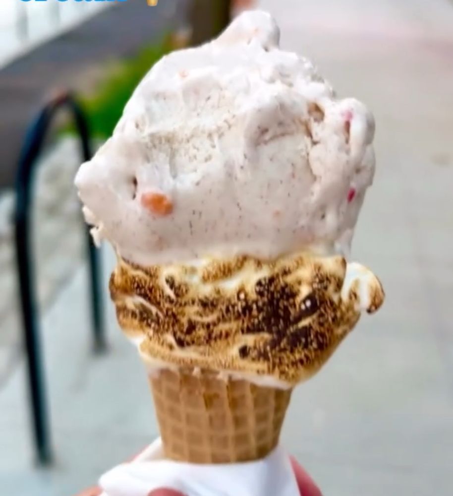 Apple Jax ice cream on a fluff cone. 