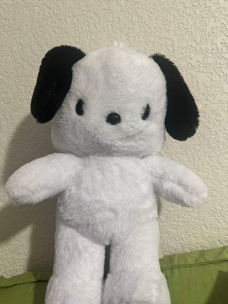 the pochacco build a bear. he's naked.