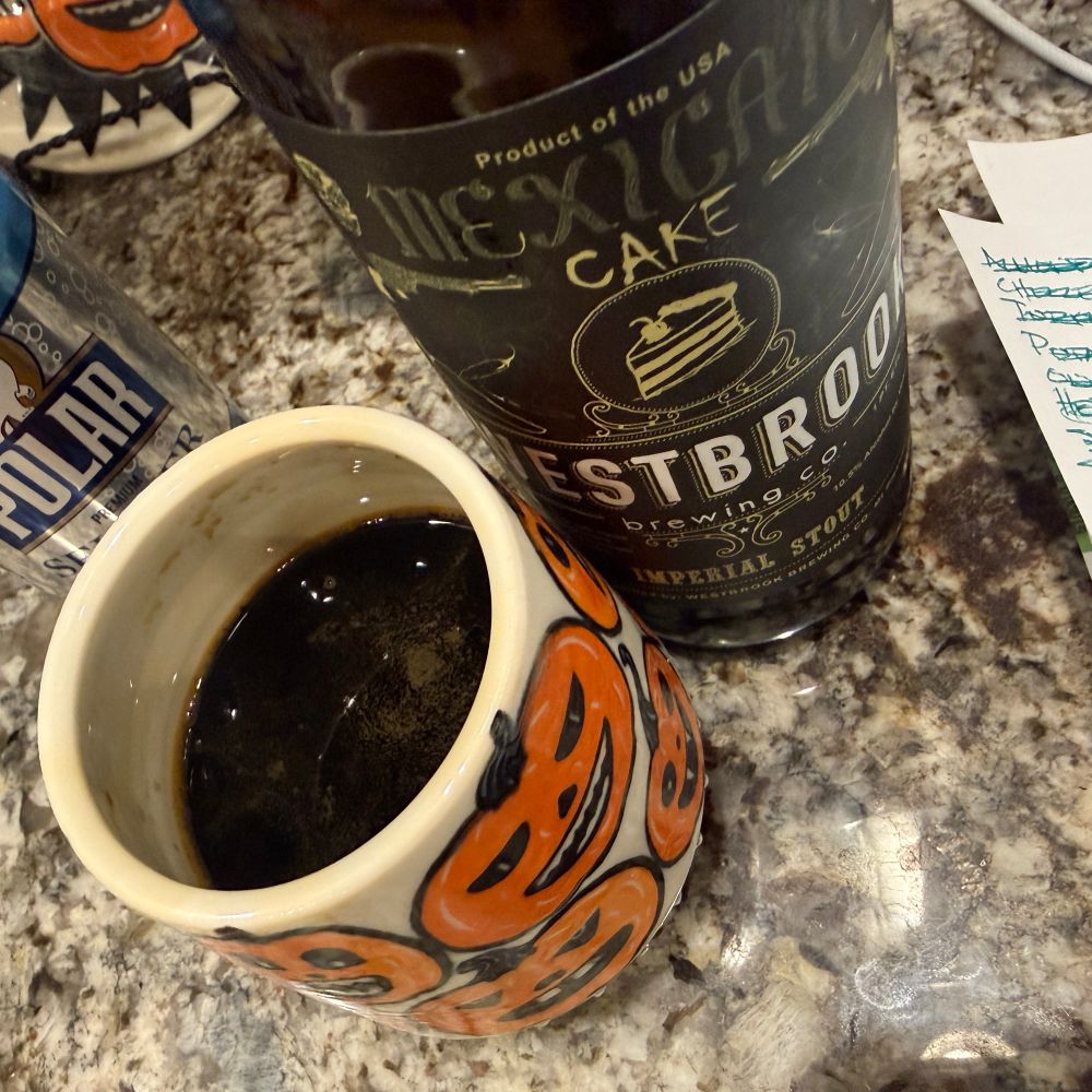 Westbrook Mexican Cake beer that’s been in the booze nook for a couple years…