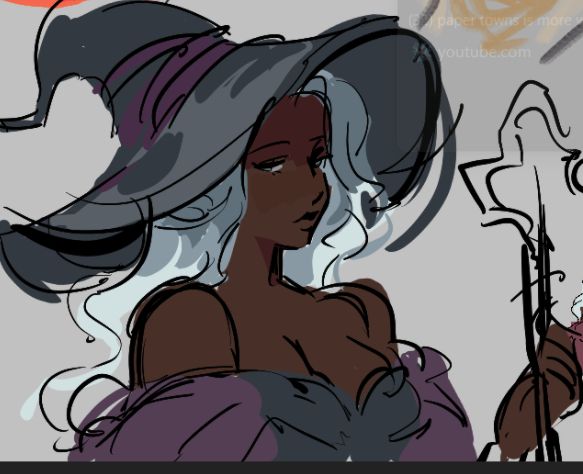 digital doodle of recluse from elden ring nightreign