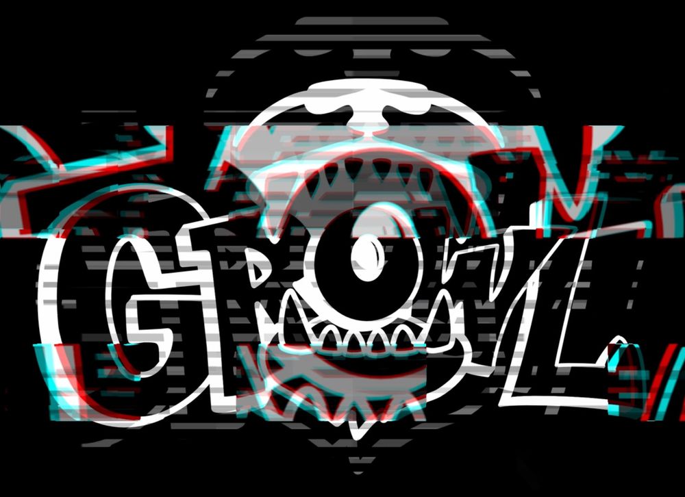 Growl | Furry Party NYC logo with static