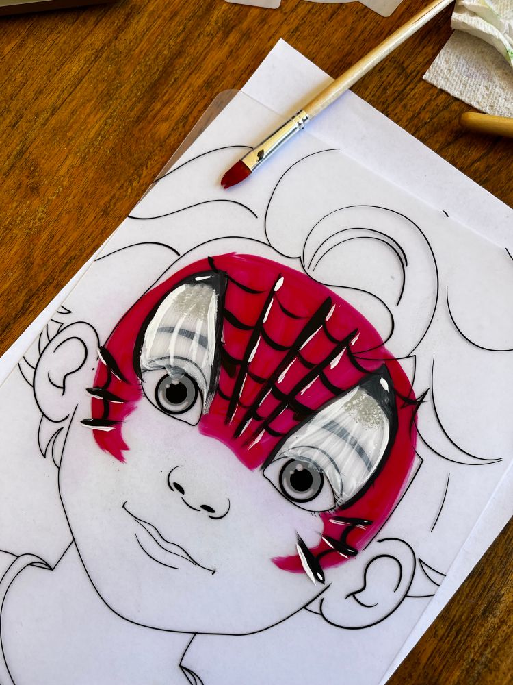 Photo d’un maquillage du super héros spider man