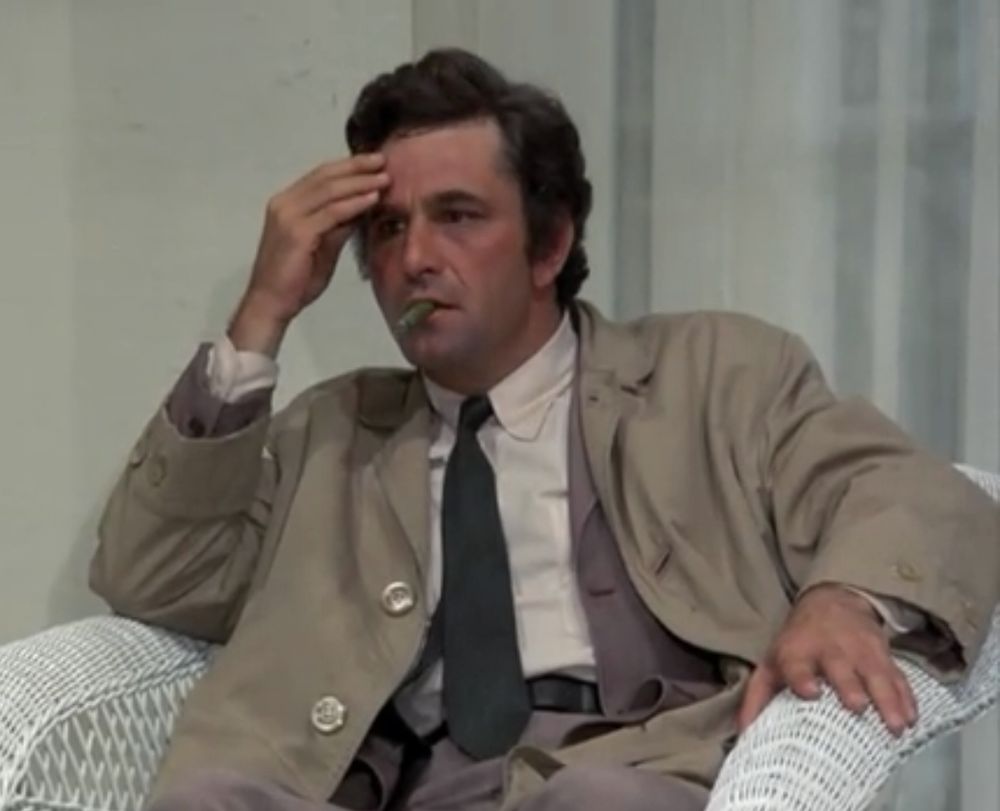 The detective Columbo looking flabbergasted 