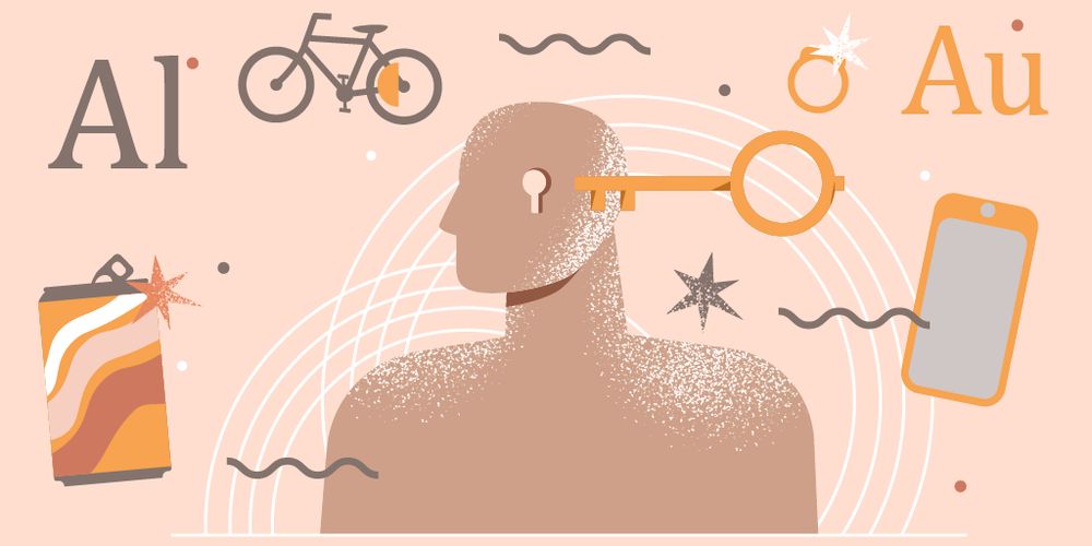 An illustration of of a key unlocking a head with aluminium and gold and their everyday uses.