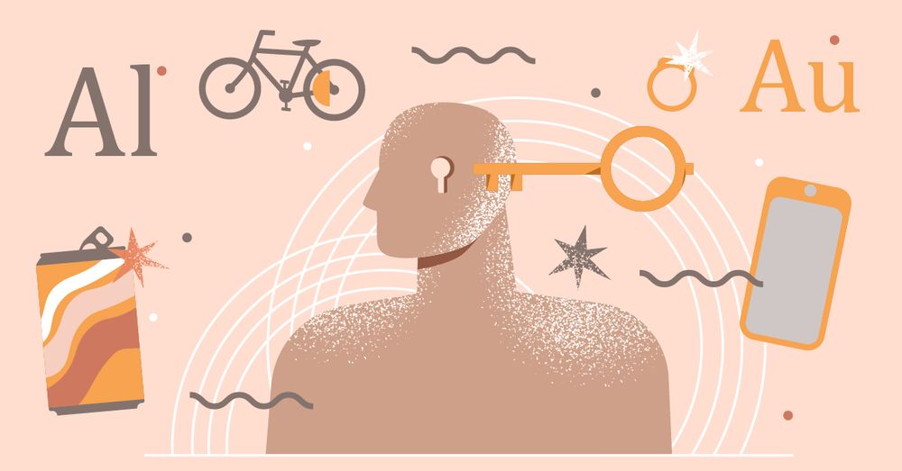 An illustration of of a key unlocking a head with aluminium and gold and their everyday uses.