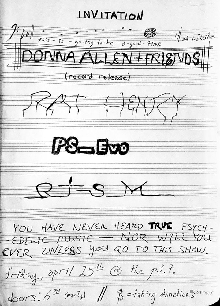 B&W Show flyer for Donna allen record release 