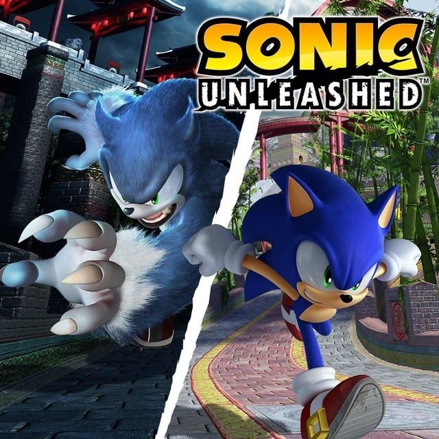 Sonic Unleashed poster, Sonic in base and Werehog form
