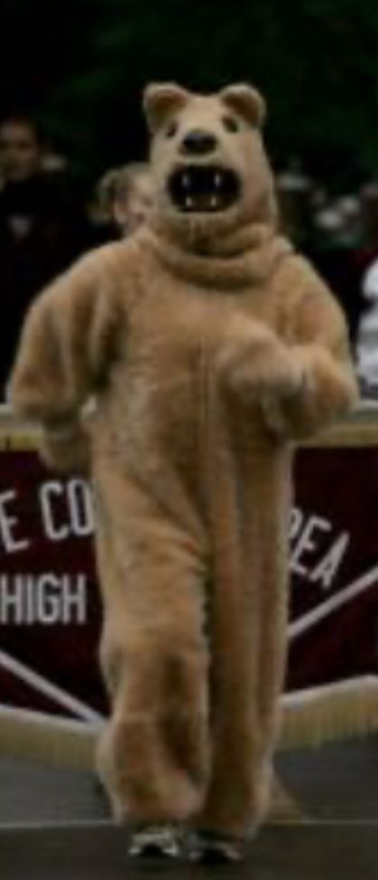 A horrifying droopy mascot outfit