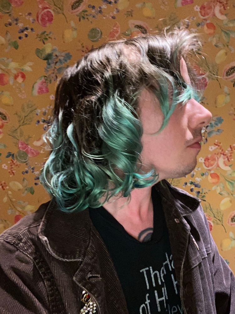 An unusually large and tight (for my normally wavy hair) ringlet curl that formed on one side of my head