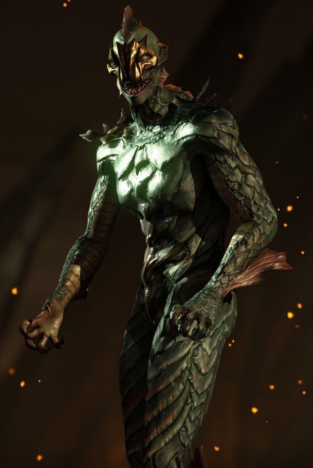Reptile wearing the Kraken skin from Mortal Kombat XL.