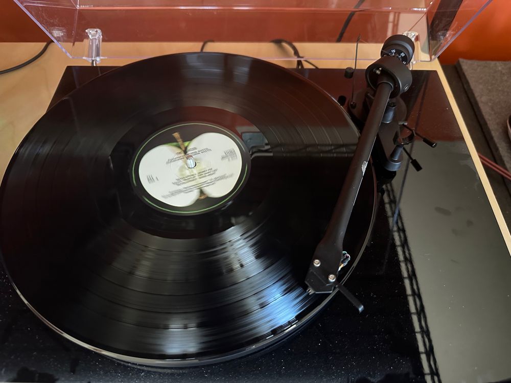 The Beatles White Album (side 4) playing on a Pro-Ject turntable.