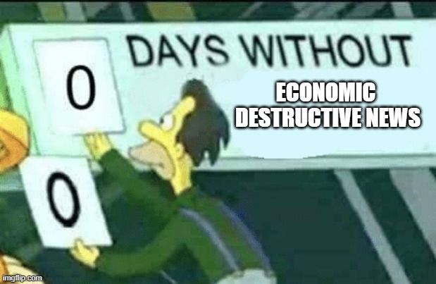 Undoing the news of tariff exemptions to disturb the Sunday news cycle, Lenny has to replace the 0 sign with another new 0 days sign