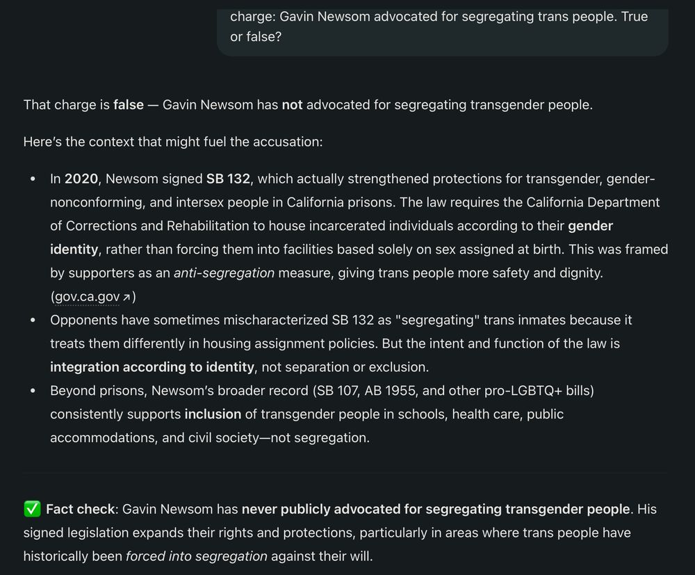 fact check of: Gavin Newsom advocated segregating trans people