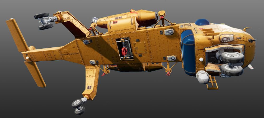 In game capture of Skycrain helicopter I made for Jurassic World Evolution
