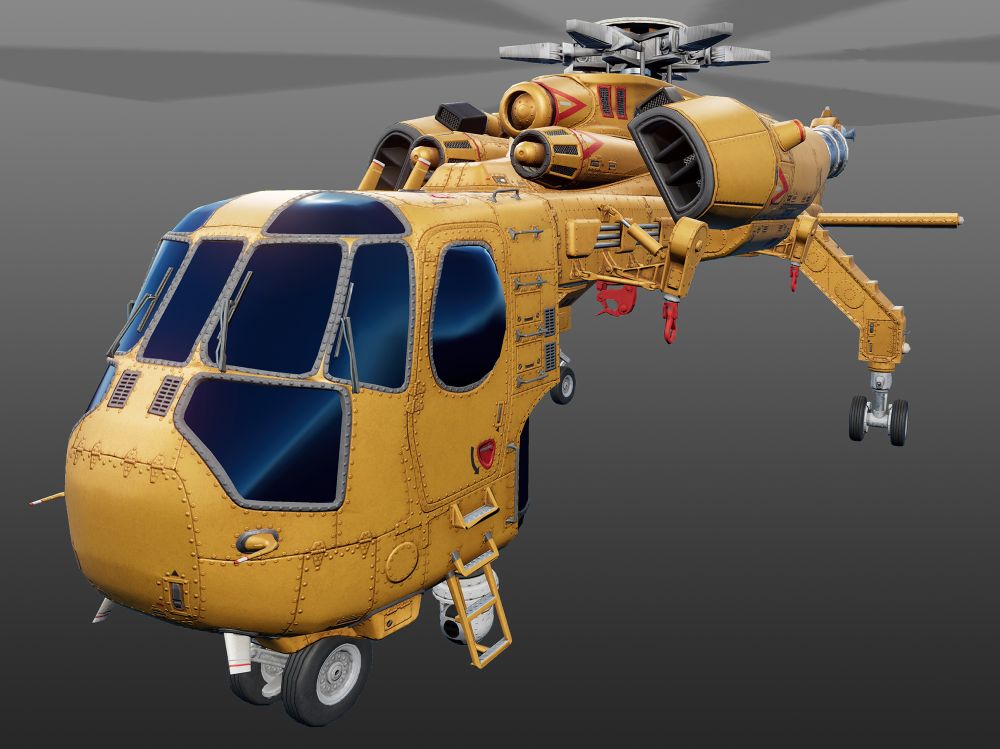 In game capture of Skycrain helicopter I made for Jurassic World Evolution