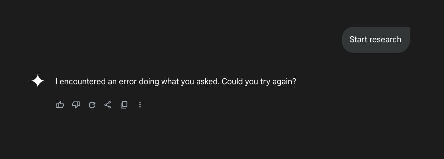 gemini error: I encountered an error doing what you asked. Could you try again?