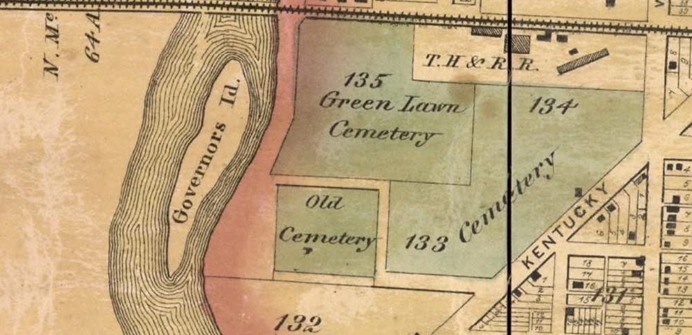 1866 map of Greenlawn Cemetery