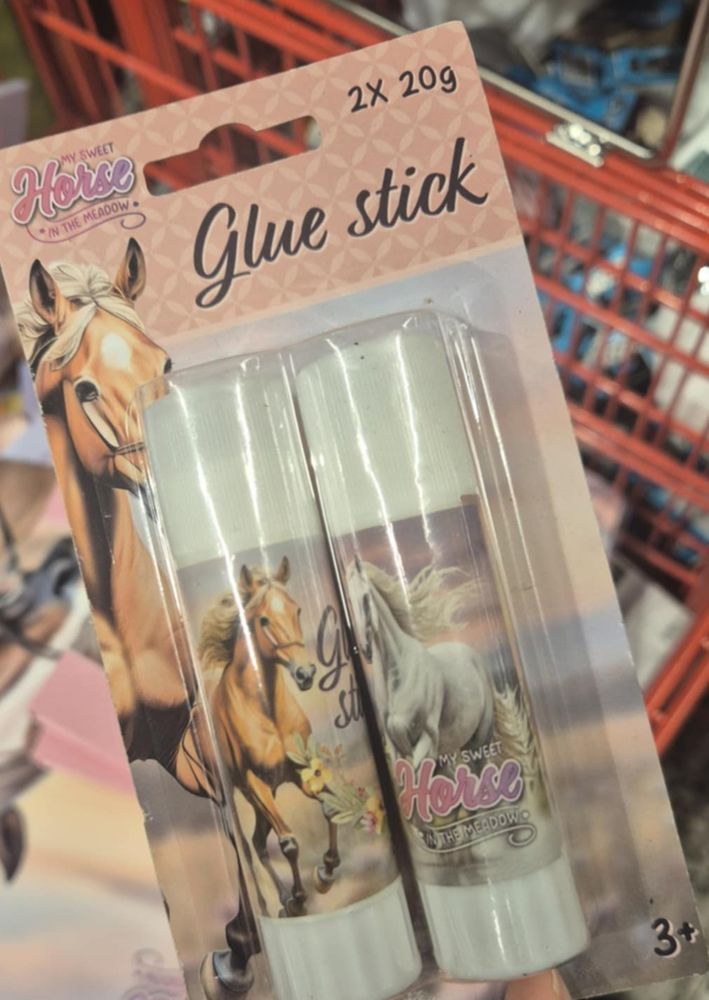 My photo of a pack of two gluesticks labelled simply 